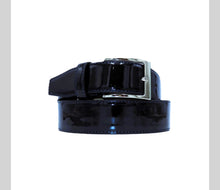 Naložite sliko v pregledovalnik galerije, Novo - USNJEN PAS ZA HLAČE MAXFORT Vernice Polirano usnje 130 cm do 190 cm črna modra