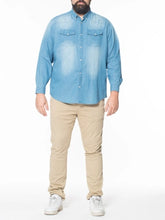Naložite sliko v pregledovalnik galerije, jeans srajca za močnejše postave MAXFORT Nissporto 2XL do 8XL