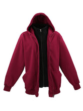 Naložite sliko v pregledovalnik galerije, Pulover s kapuco za močnejše postave ‘TWO IN ONE’ bordeaux črna LV-109 3XL do 4XL