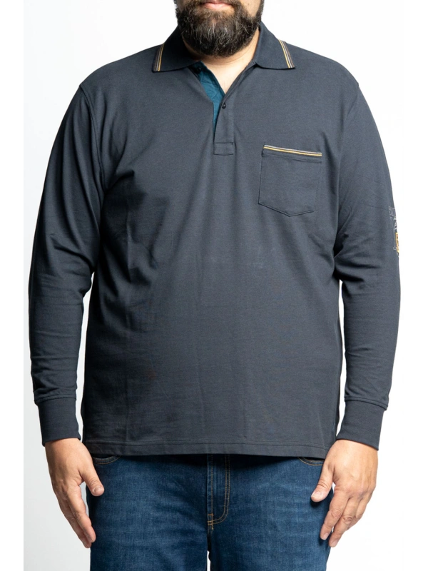 Polo z dolgimi rokavi za močnejše postave Maxfort Max 38855 več barv 2xl do 10xl