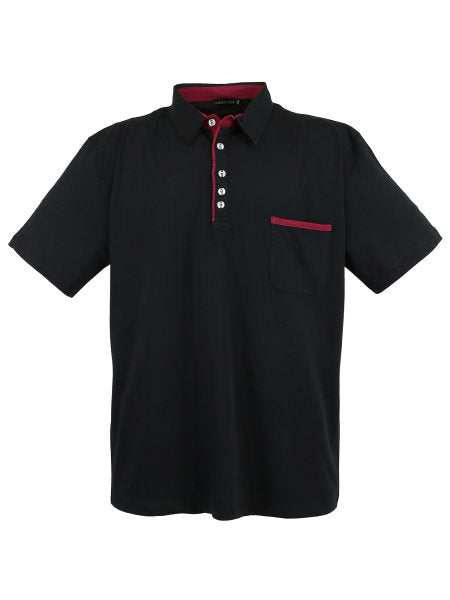 ČRNA POLO MAJICA s kratkimi rokavi LV-1701 5XL zadnji kosi
