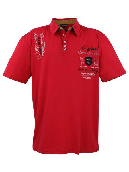 RDEČA POLO MAJICA s kratkimi rokavi LV-610  3XL 7XL 8XL zadnji kosi