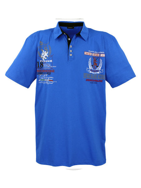MODRA POLO MAJICA s kratkimi rokavi LV-2038 5XL zadnji kos