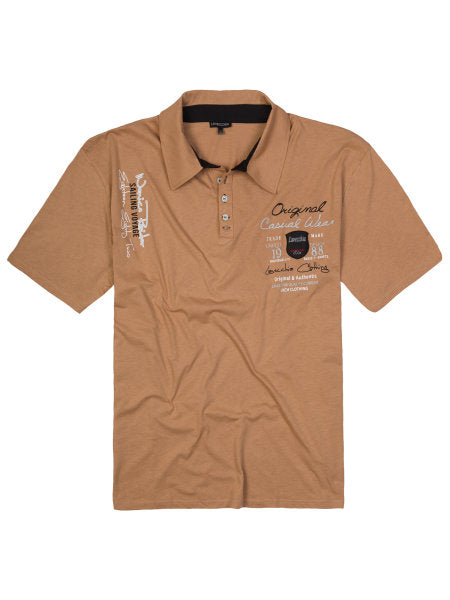 Novo - Polo majica za močnejše postave s kratkimi rokavi LV-610 beige 3xl do 8xl