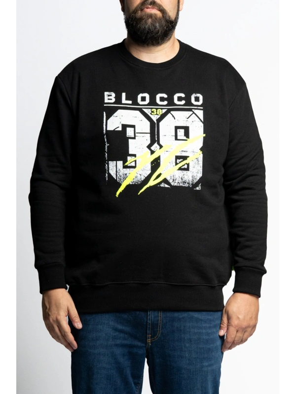 Pulover za močnejše postave MAXFORT B38515 črna zelena 2XL do 7XL