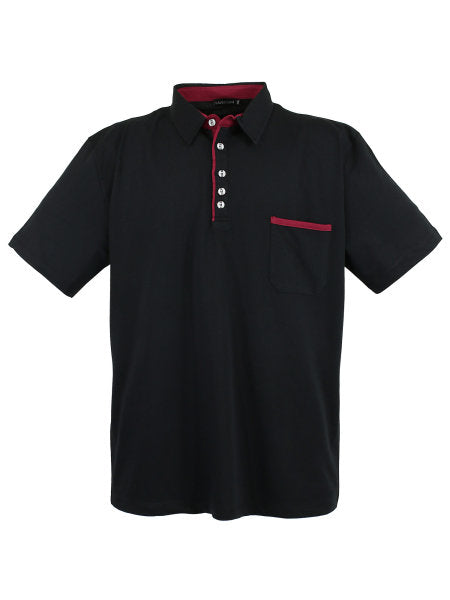 BLACK POLO SHIRT with short sleeves LV-1701 5xl 
